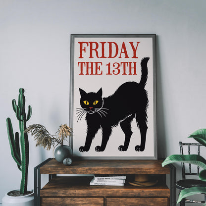 Friday the 13th Black Cat Poster Print