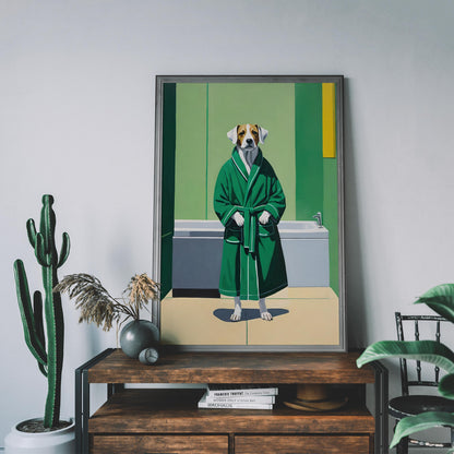 Bathrobe Dog Wall Art