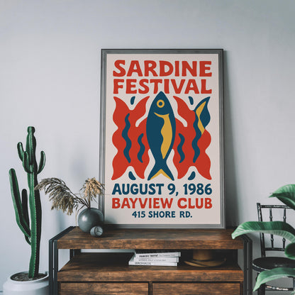 Sardine Festival Retro Poster