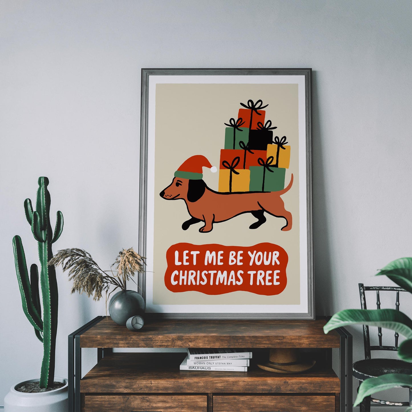 Dachshund Christmas Wall Art
