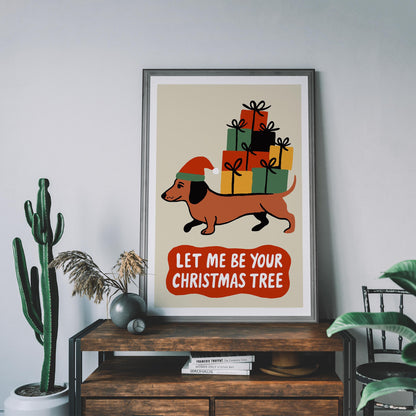 Dachshund Christmas Wall Art