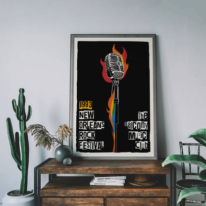 New Orleans 1993 Rock Festival Retro Poster