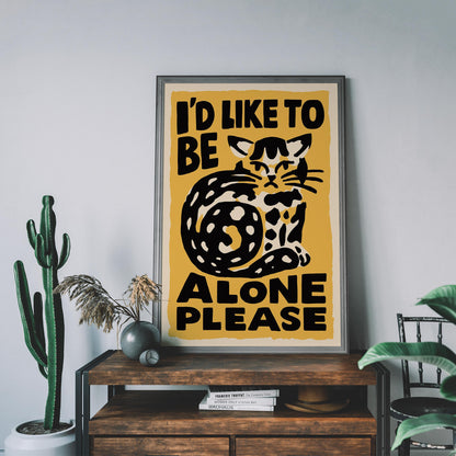 Alone Please Cat Poster