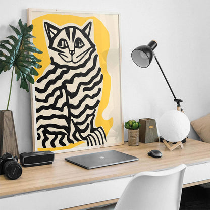 Abstract Striped Cat Art Print