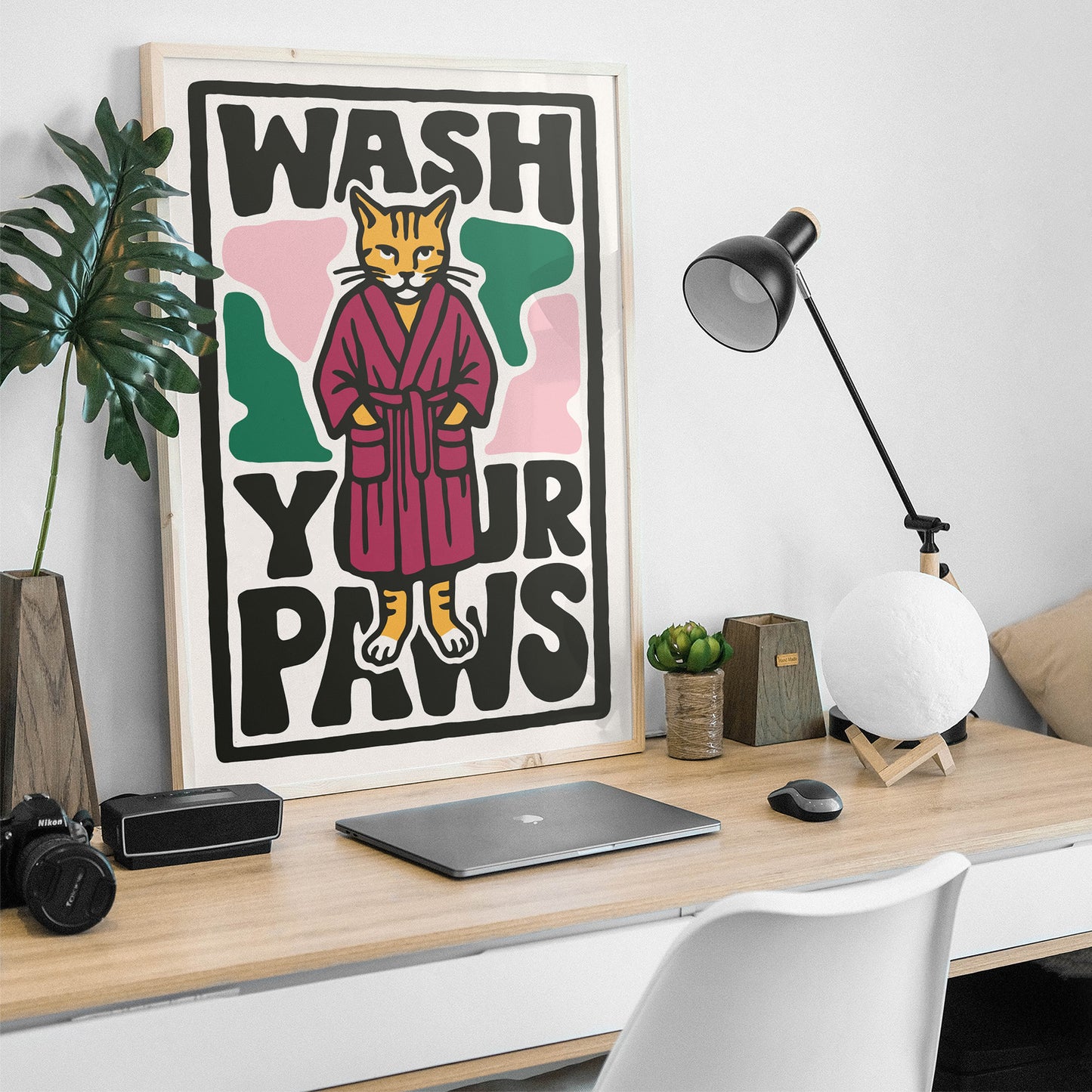 Wash Your Paws Cat Poster