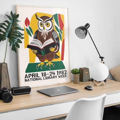 Vintage Library Week Poster Print