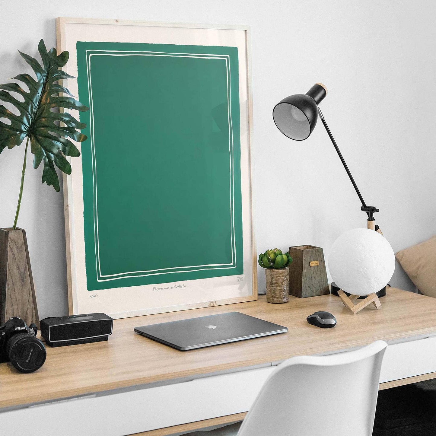 Modern Green Geometry Art Print