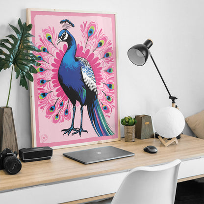 Peacock Pink Garden Poster