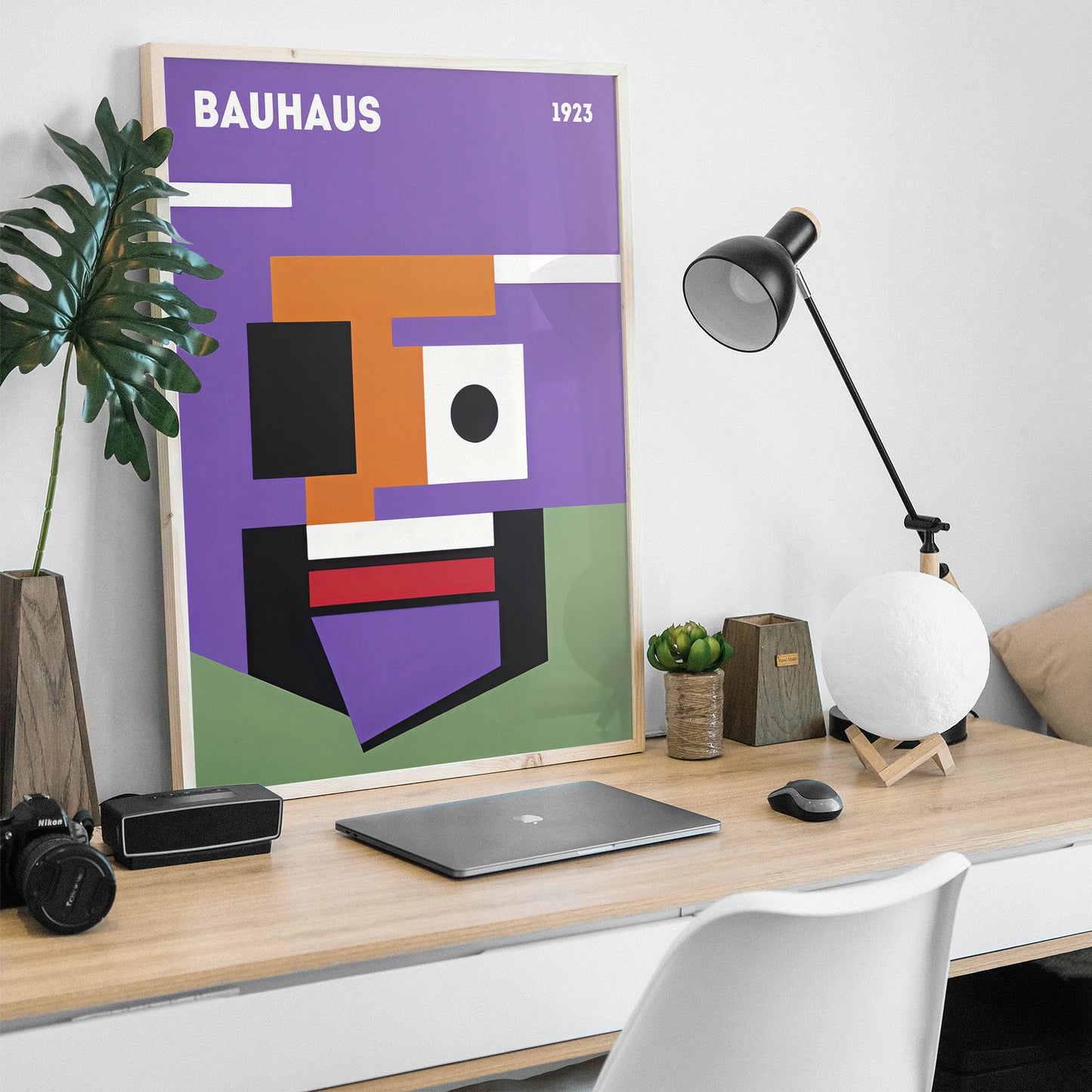 Purple Bauhaus Geometric Poster