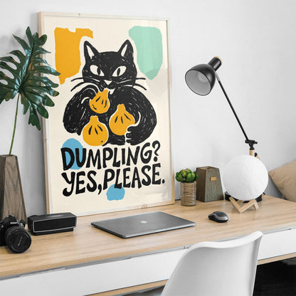 Dumpling Yes Please Cat Poster
