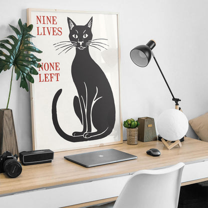 Nine Lives Cat Poster