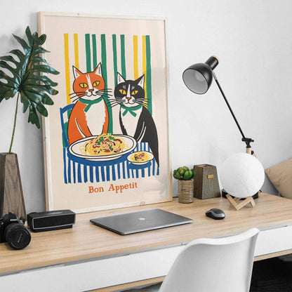 Bon Appetit Cat Dinner Poster