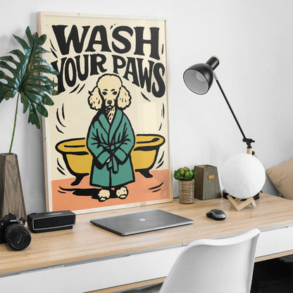 Wash Your Paws Dog Poster