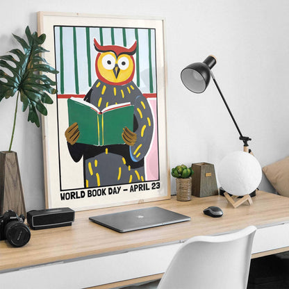World Book Day Owl Poster Print