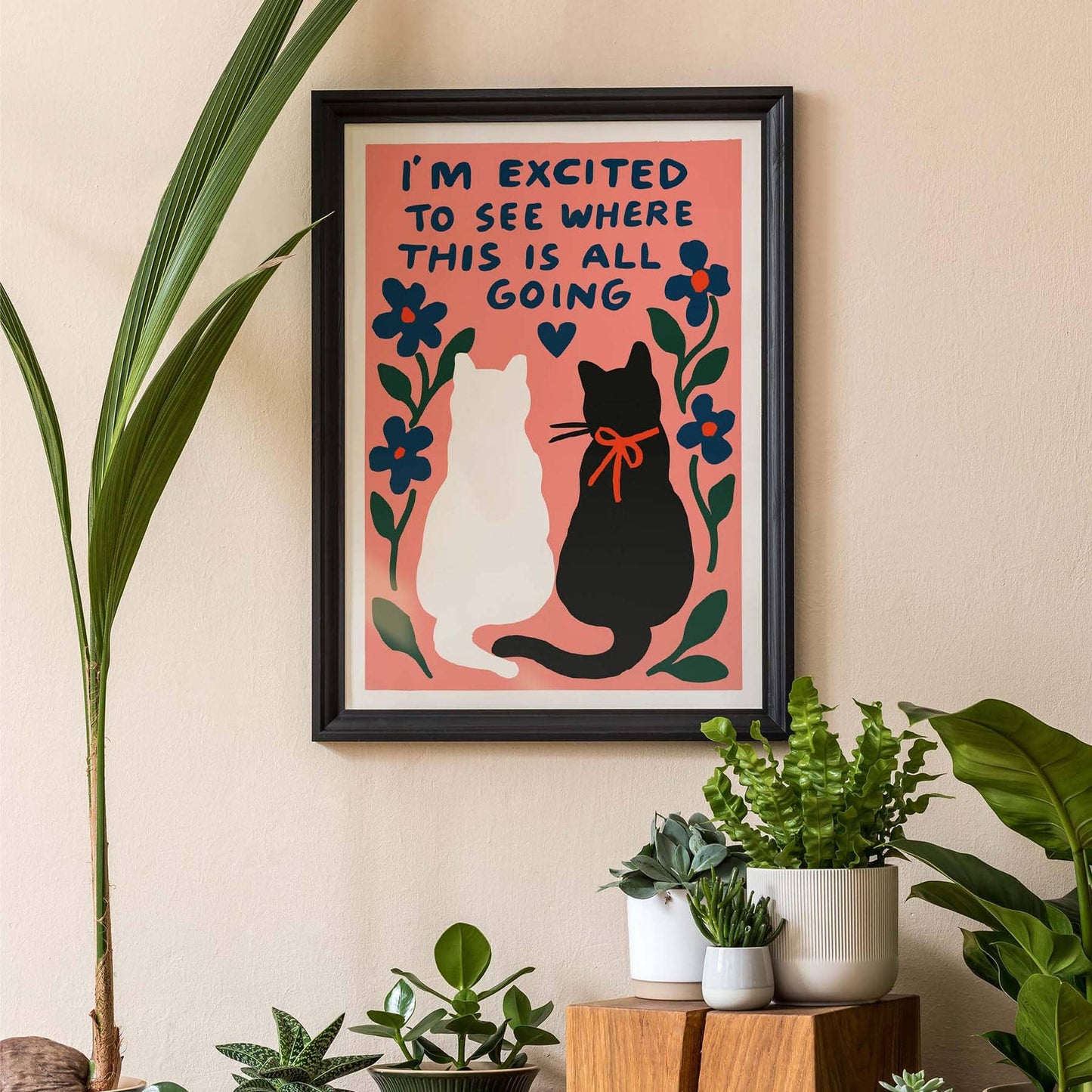 Whimsical Cat Wall Art Poster
