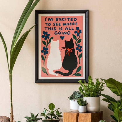 Whimsical Cat Wall Art Poster