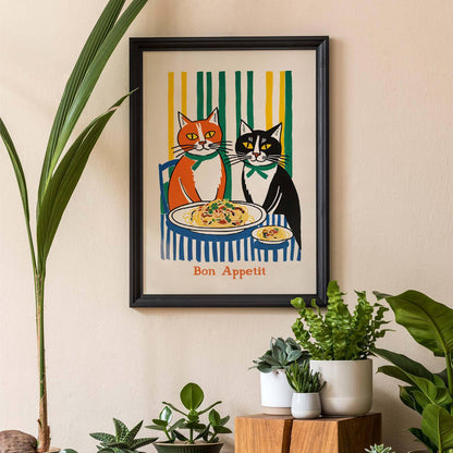 Bon Appetit Cat Dinner Poster
