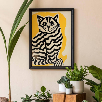 Abstract Striped Cat Art Print