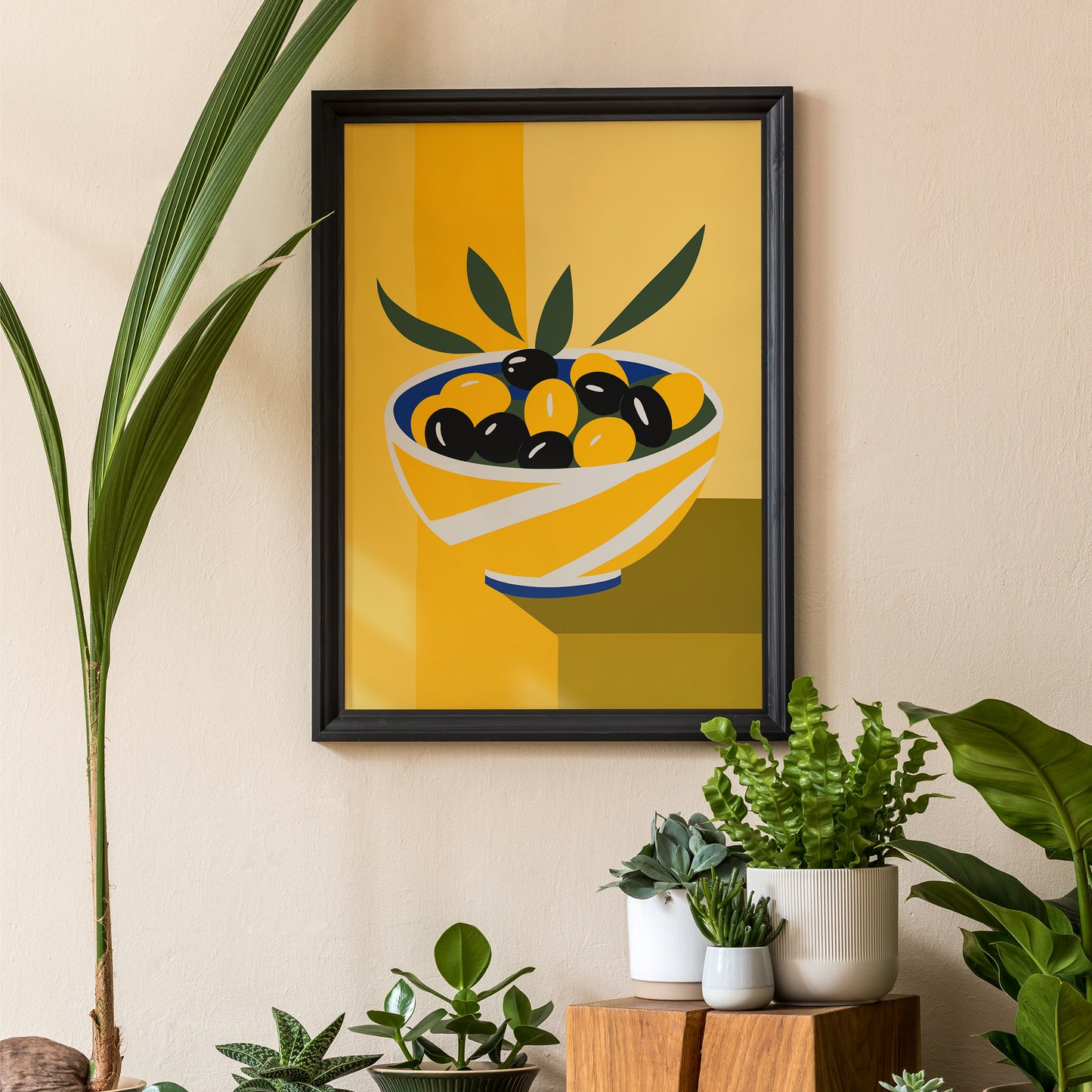 Italian Olives Yellow Wall Art Print