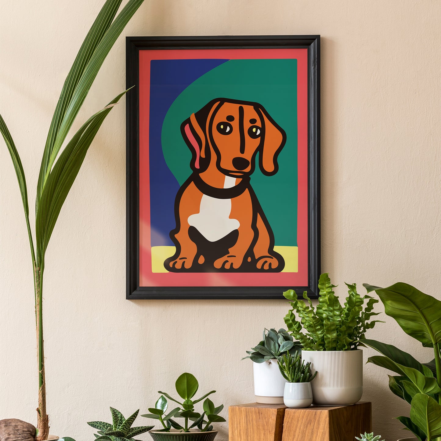 Cute Dachshund Wall Art Print