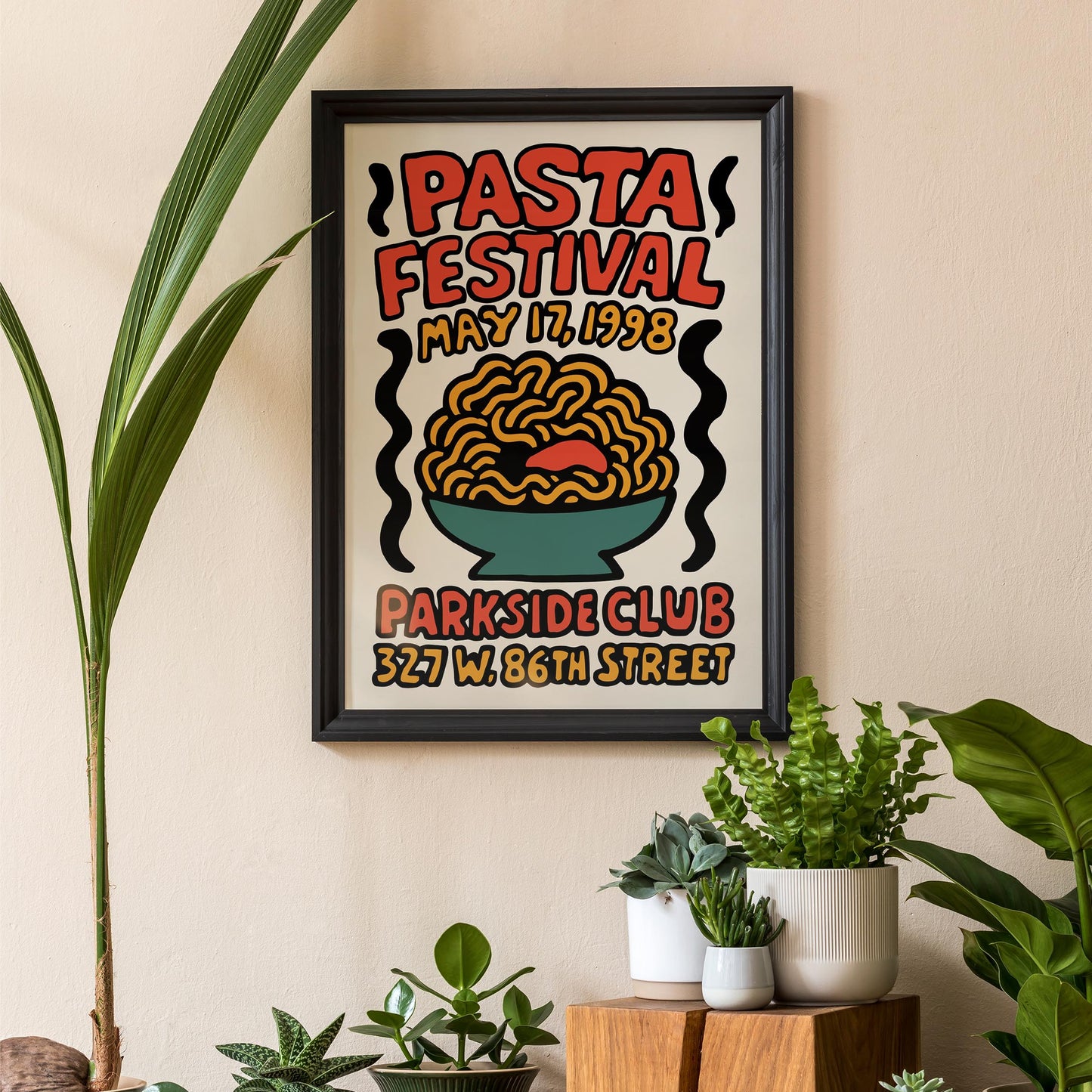 Vintage Pasta Festival Poster Wall Art