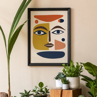 Cubism Abstract Face Art Print