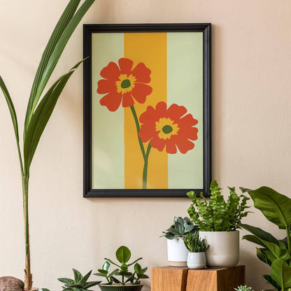 Lime Cream Flowers Art Print