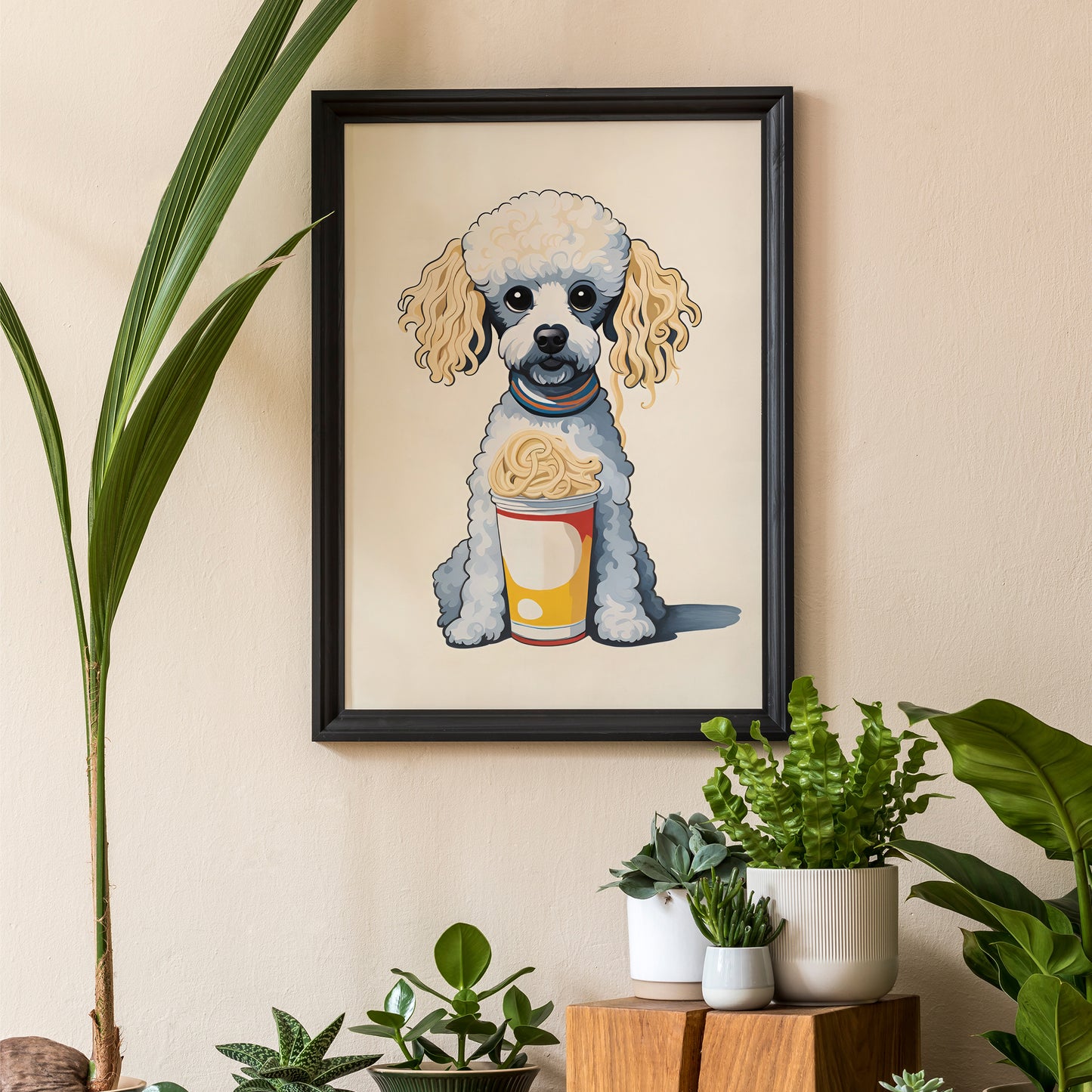 Noodle Poodle Pet Portrait Print