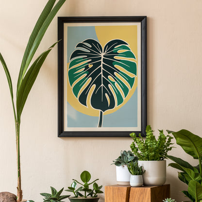 Boho Chic Monstera Leaf Poster