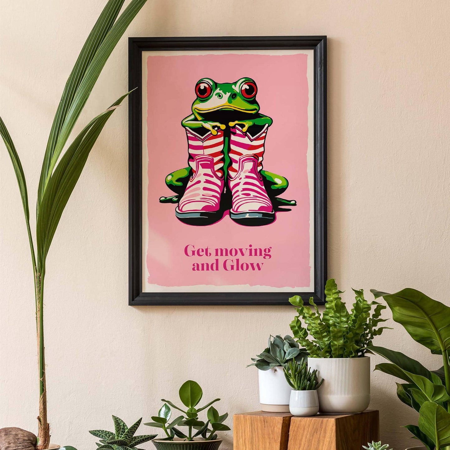 Get Moving Frog Wall Art Poster