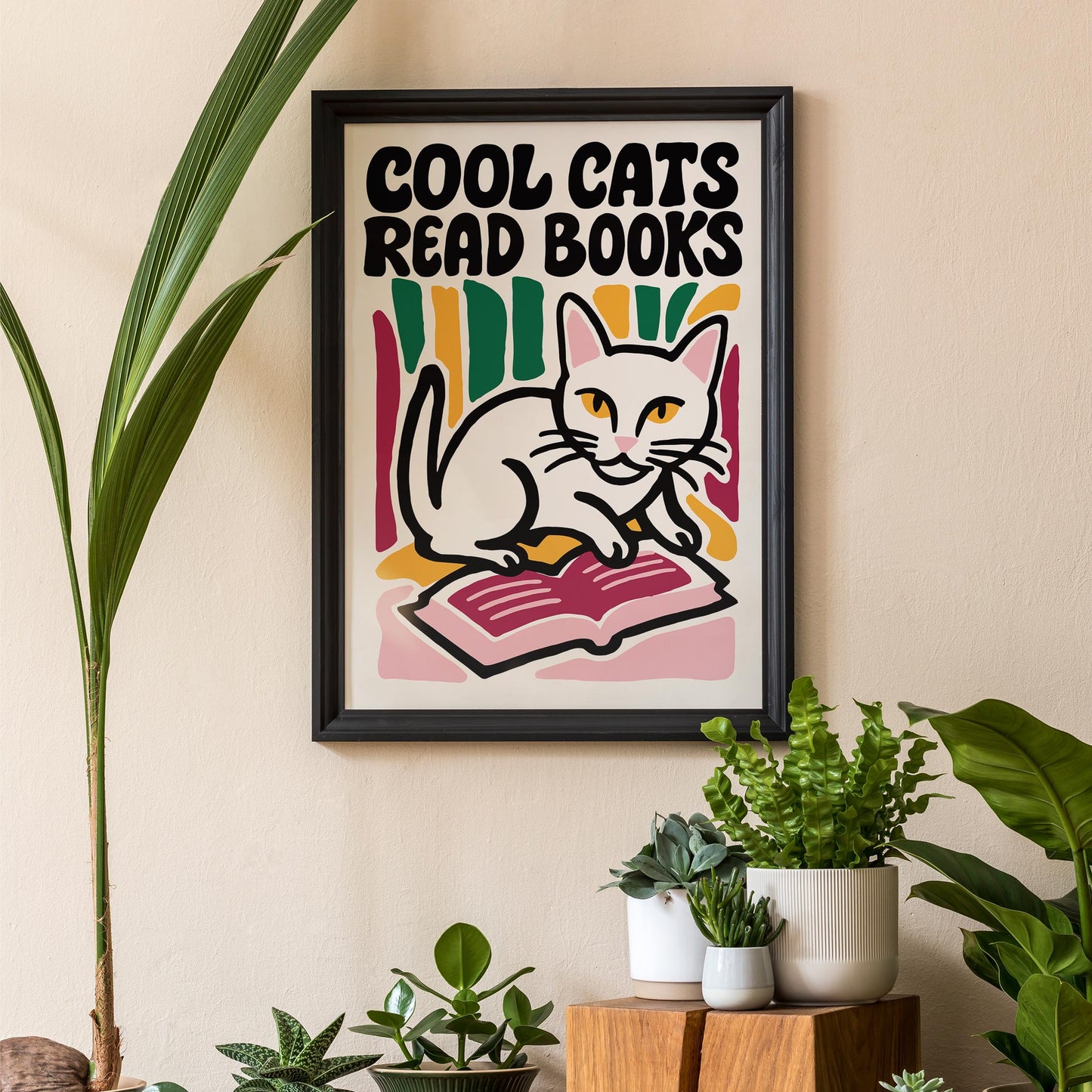 Cool Cats Reading Poster Print
