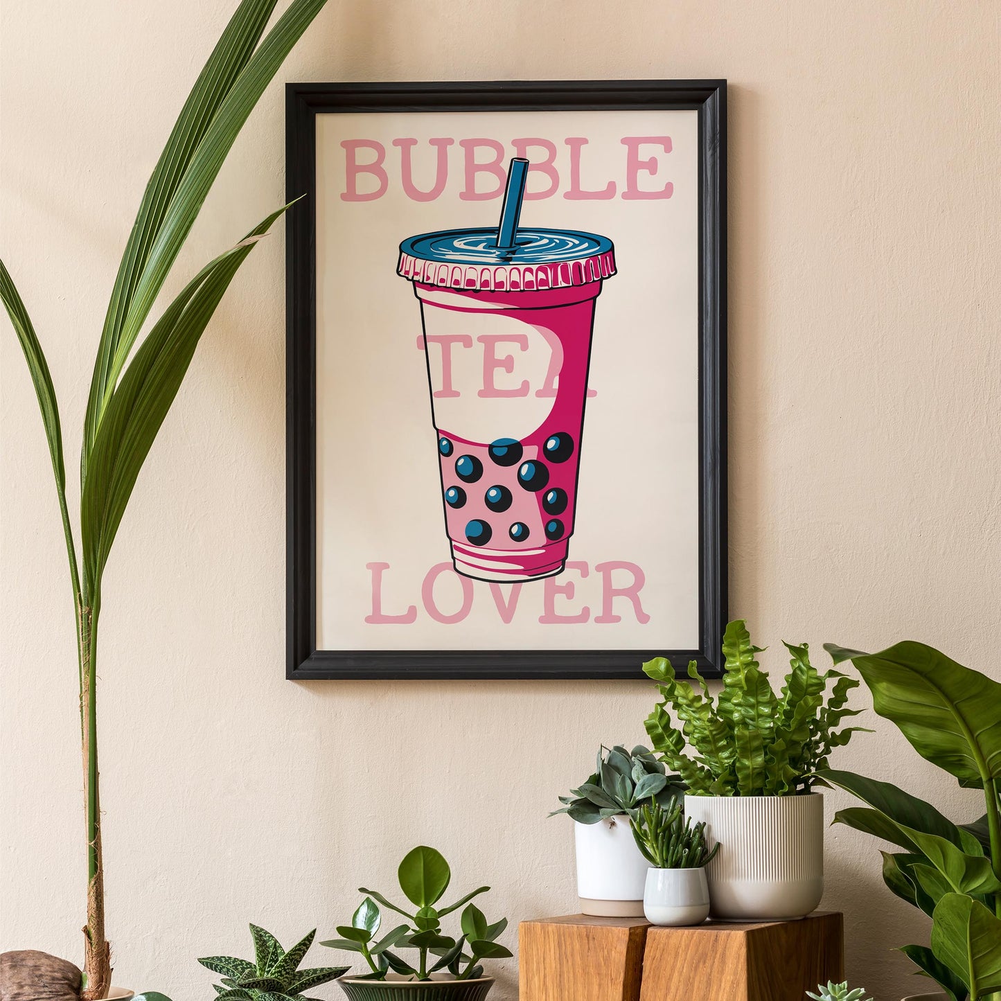 Pink Bubble Tea Wall Art