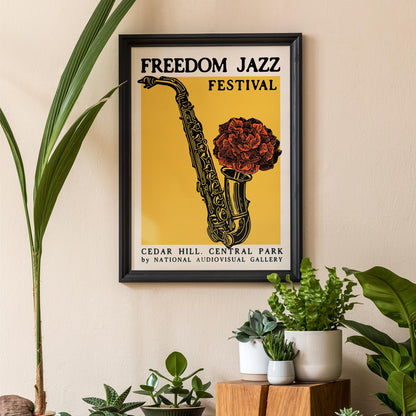 Jazz Poster for Music Lovers – Vibrant Saxophone