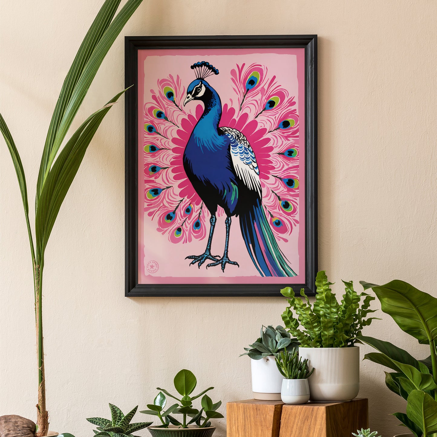 Peacock Pink Garden Poster