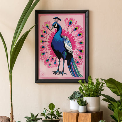 Peacock Pink Garden Poster