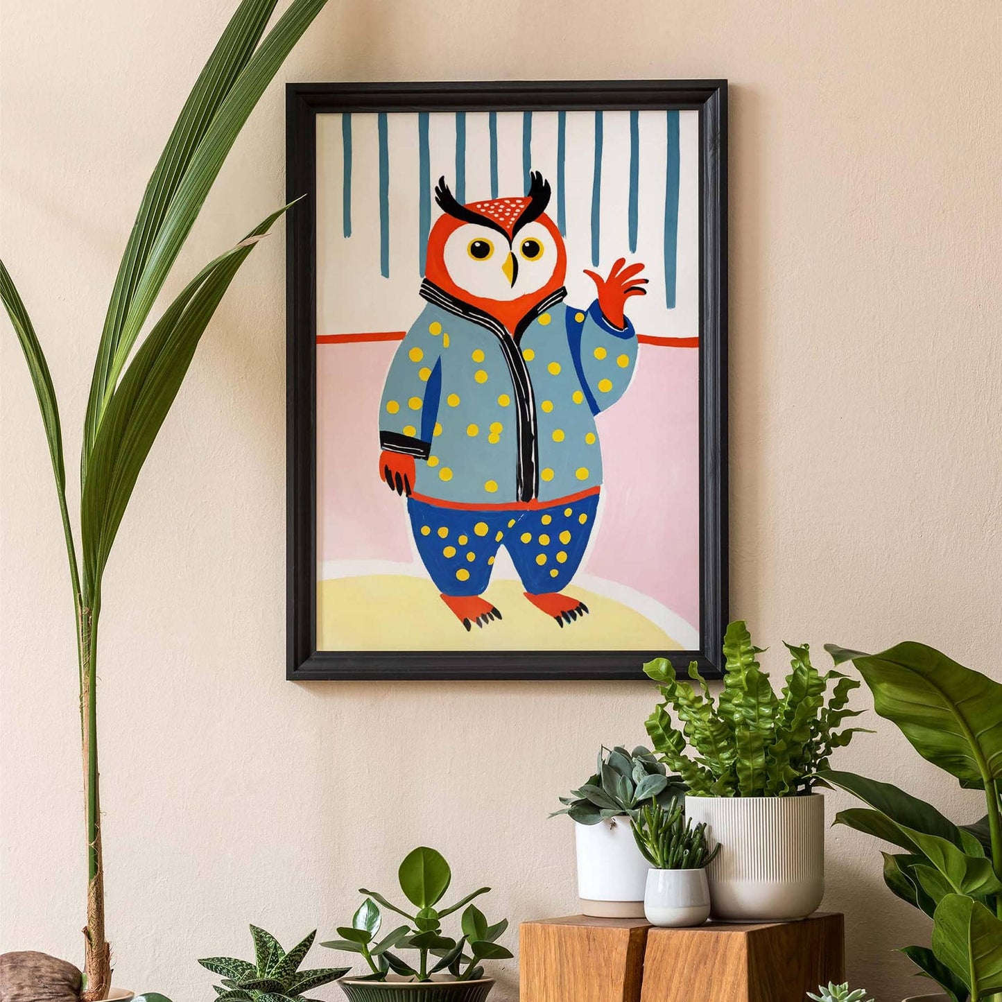 Pajama Owl Kids Room Poster Print