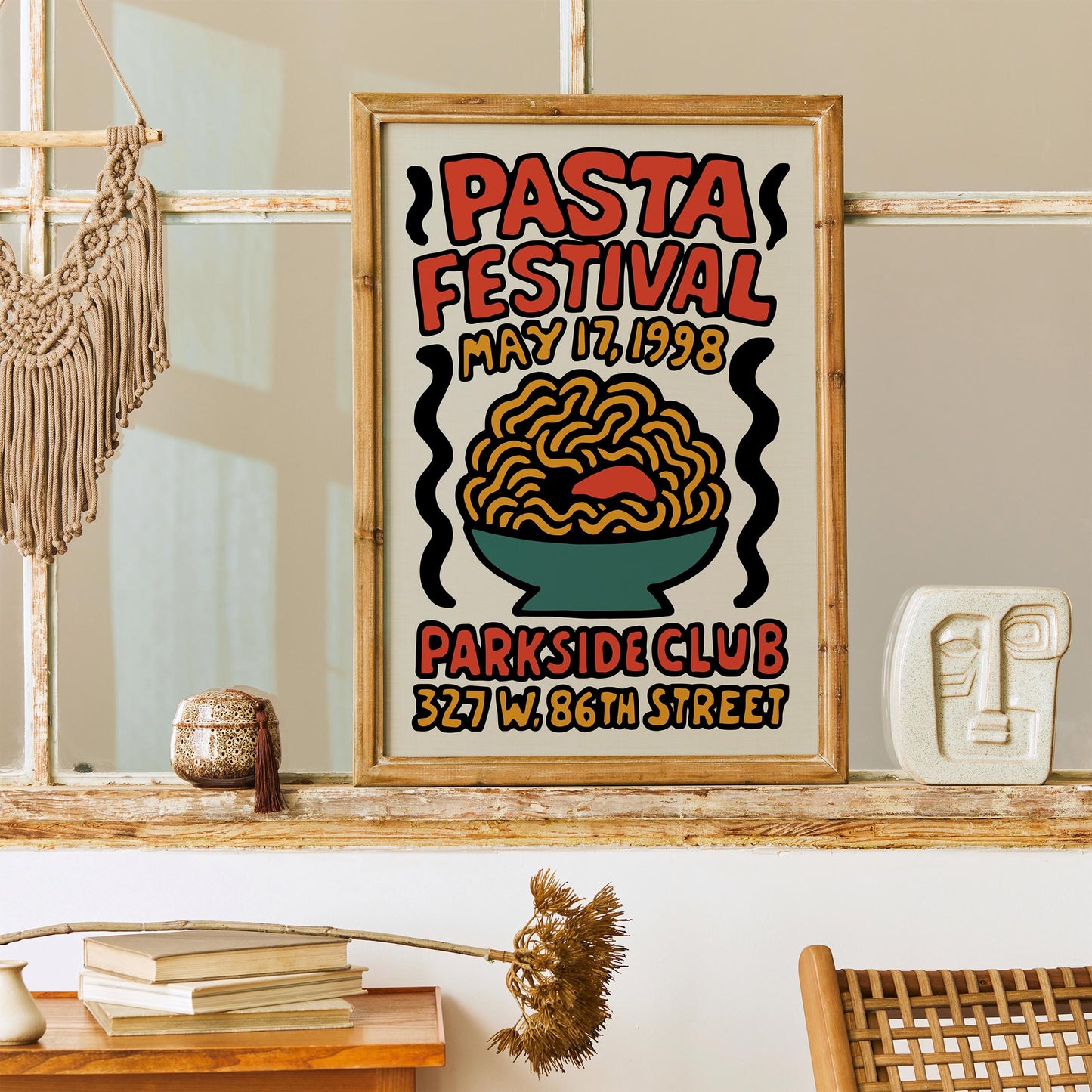 Vintage Pasta Festival Poster Wall Art