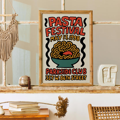 Vintage Pasta Festival Poster Wall Art