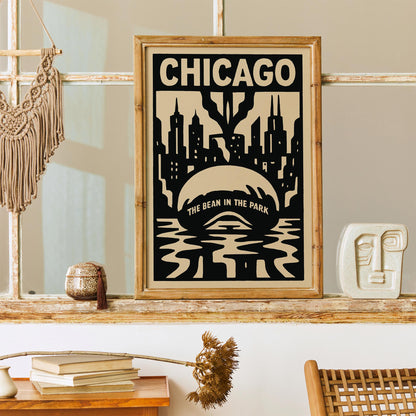 Chicago Bean Skyline Poster