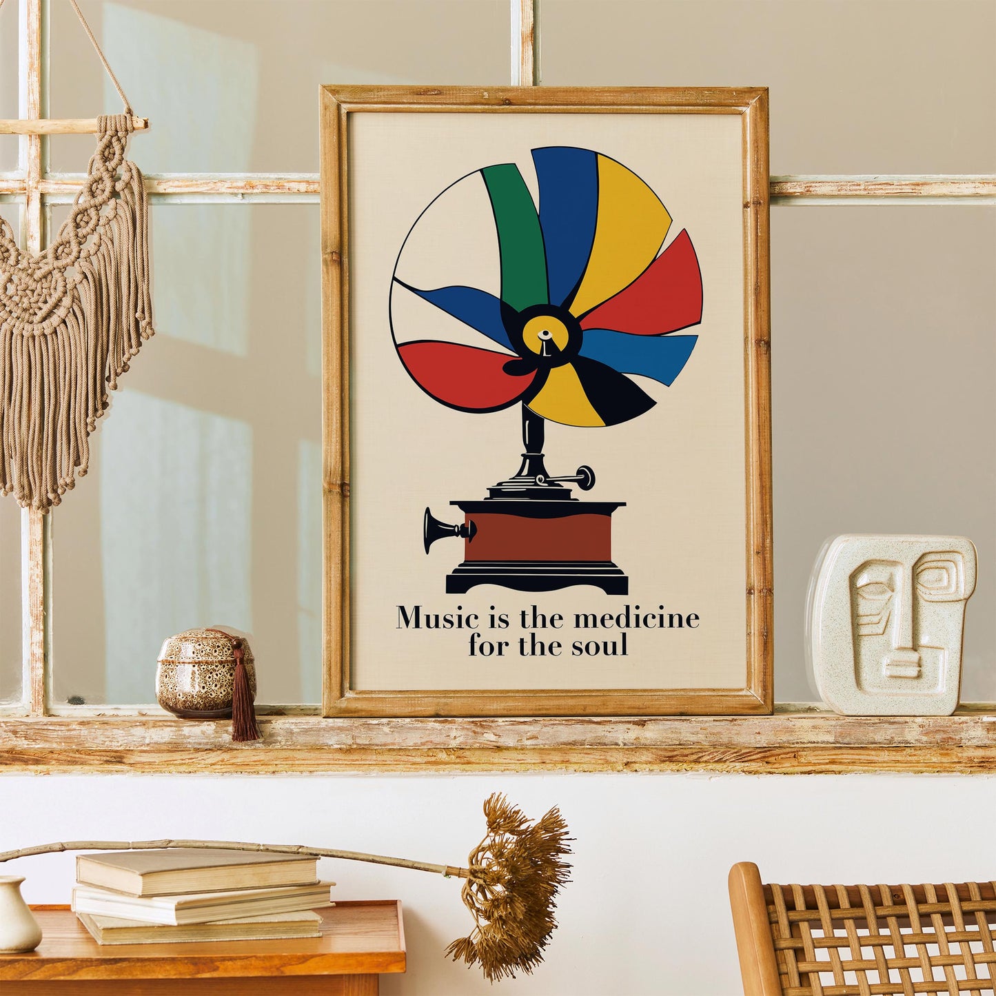 Vintage Gramophone Music Poster