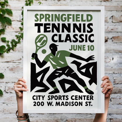 Springfield Tennis Poster Print
