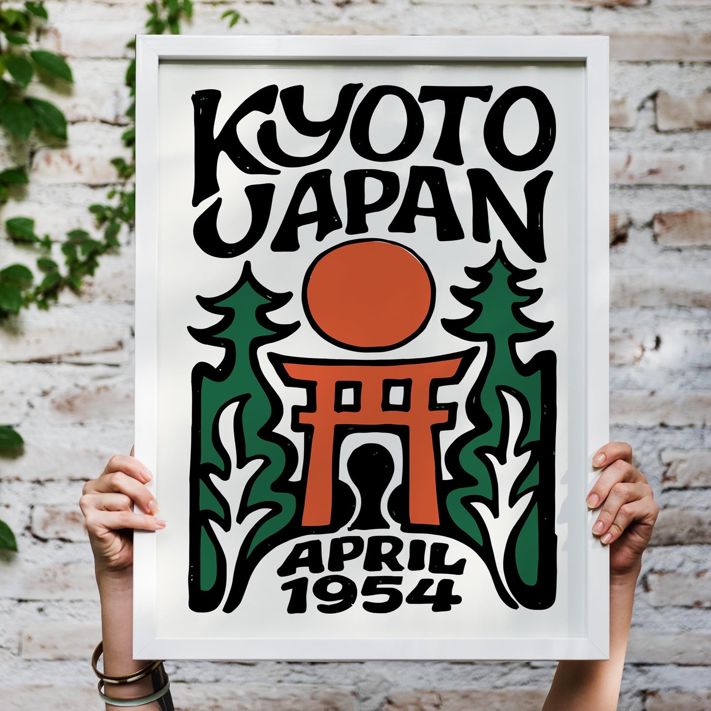 Kyoto Japan Vintage Travel Poster
