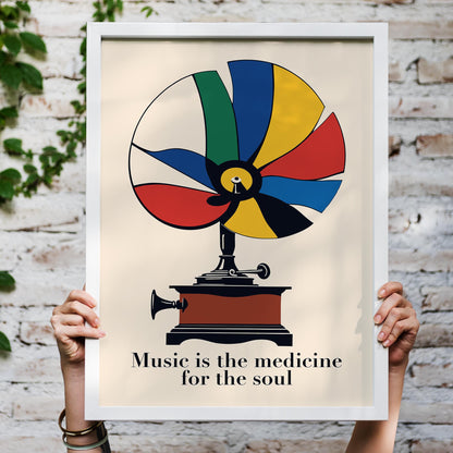 Vintage Gramophone Music Poster