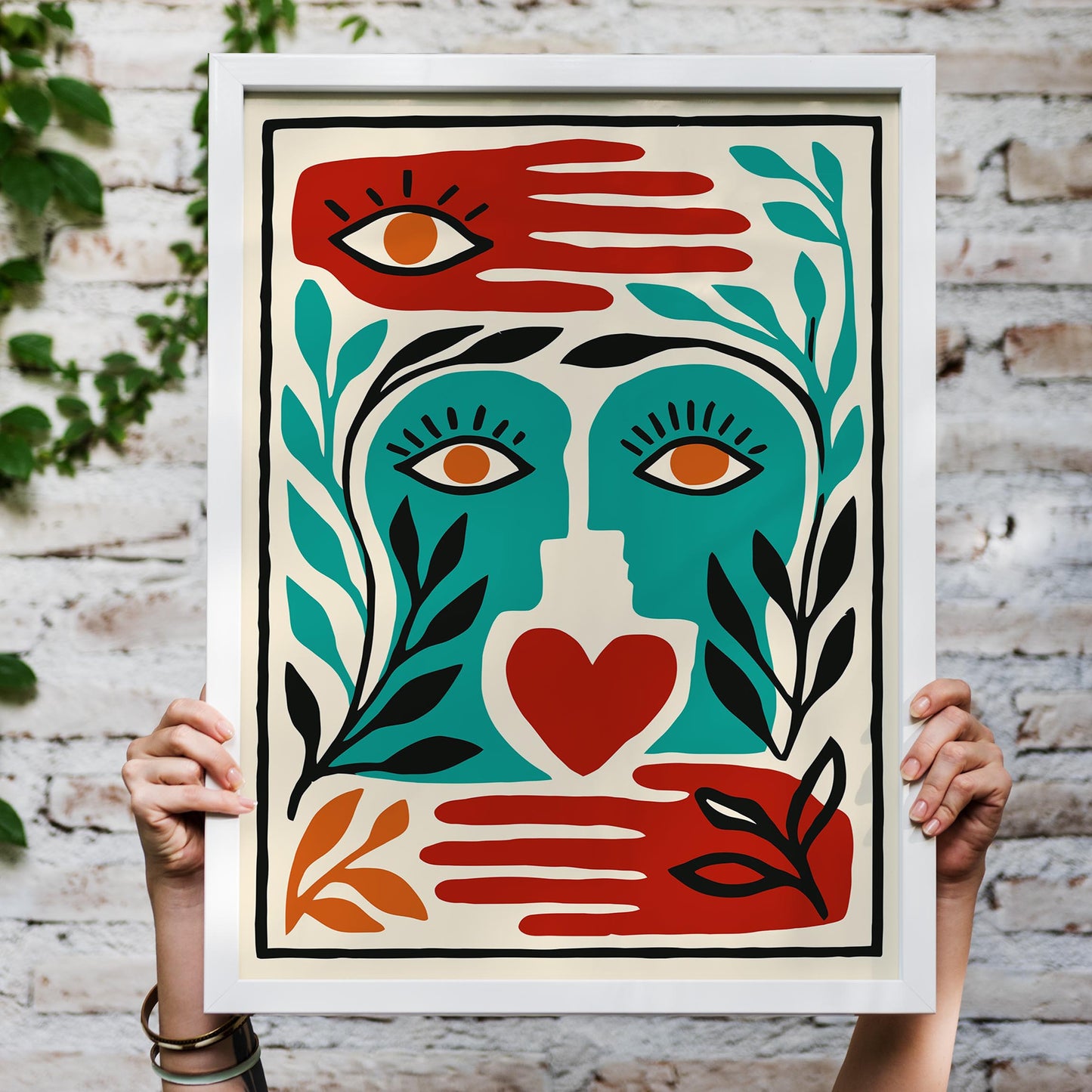 Surreal Face Poster - Abstract Portrait Wall Art Print