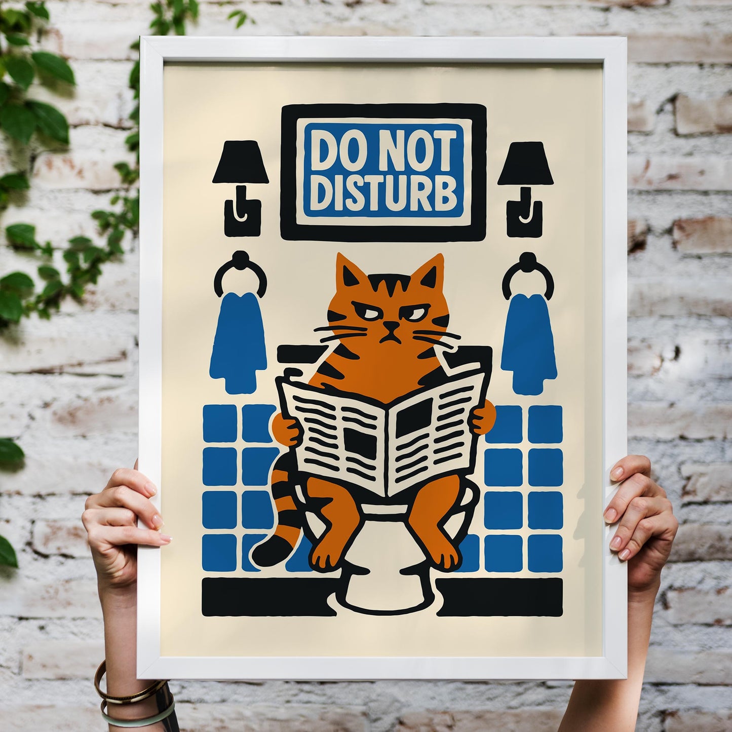 Bathroom Break Cat Poster
