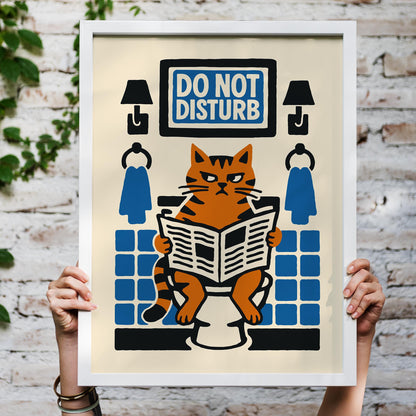 Bathroom Break Cat Poster