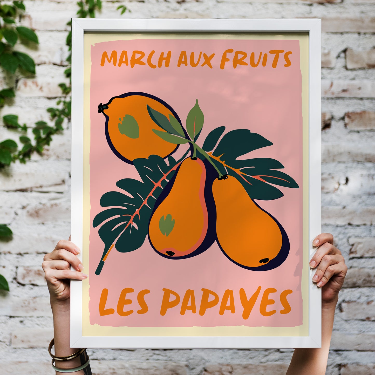 Les Papayes French Market Poster
