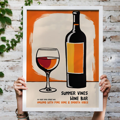 Summer Vines Wine Bar Poster Print