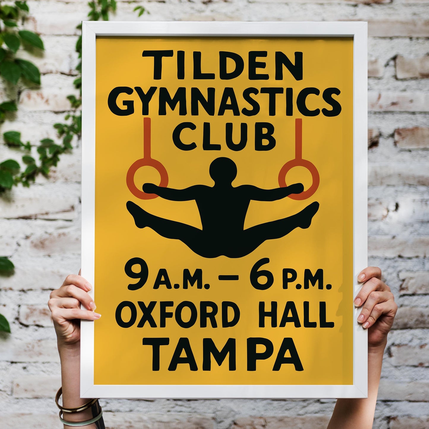 Retro Gymnastics Rings Poster