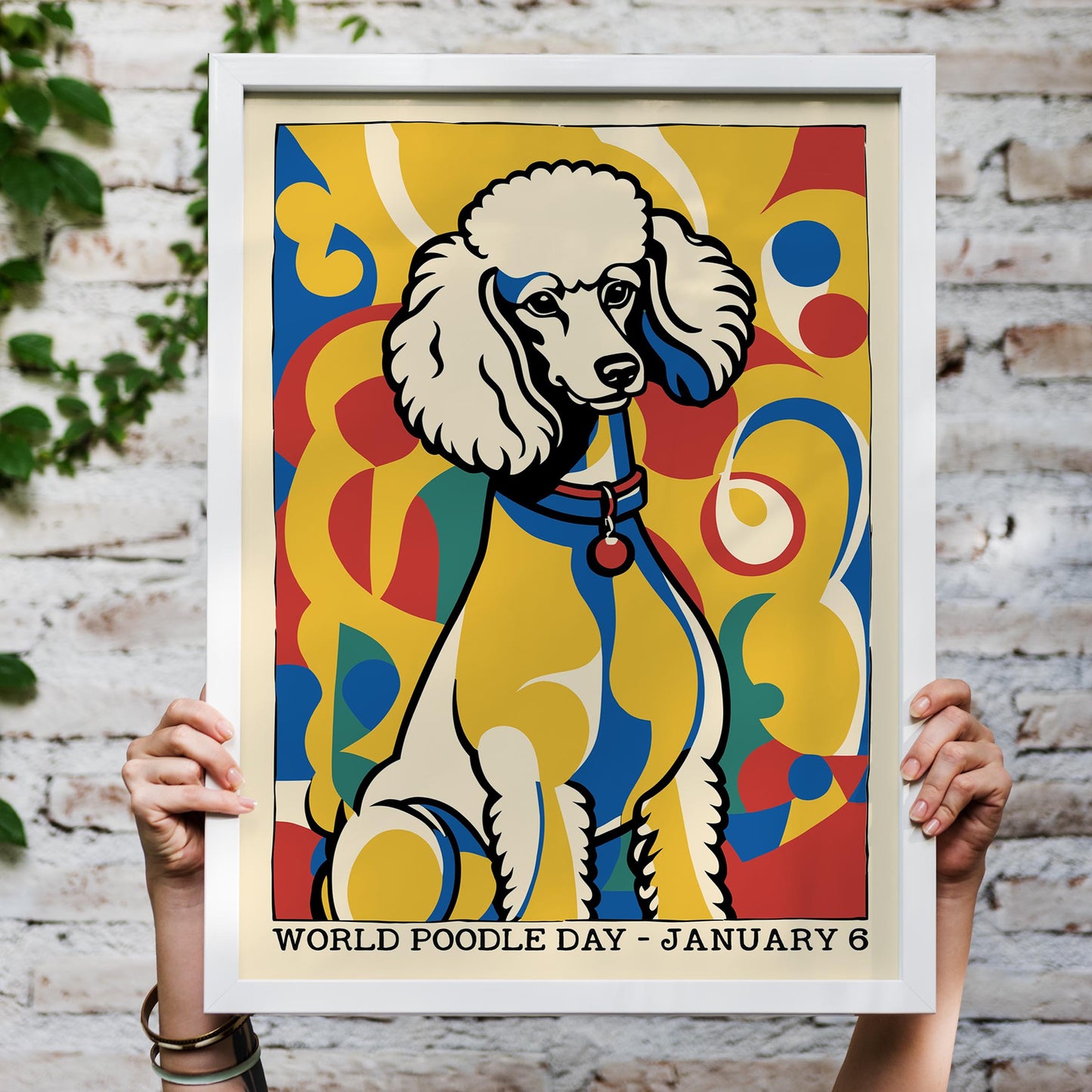 Colorful Poodle Poster Print